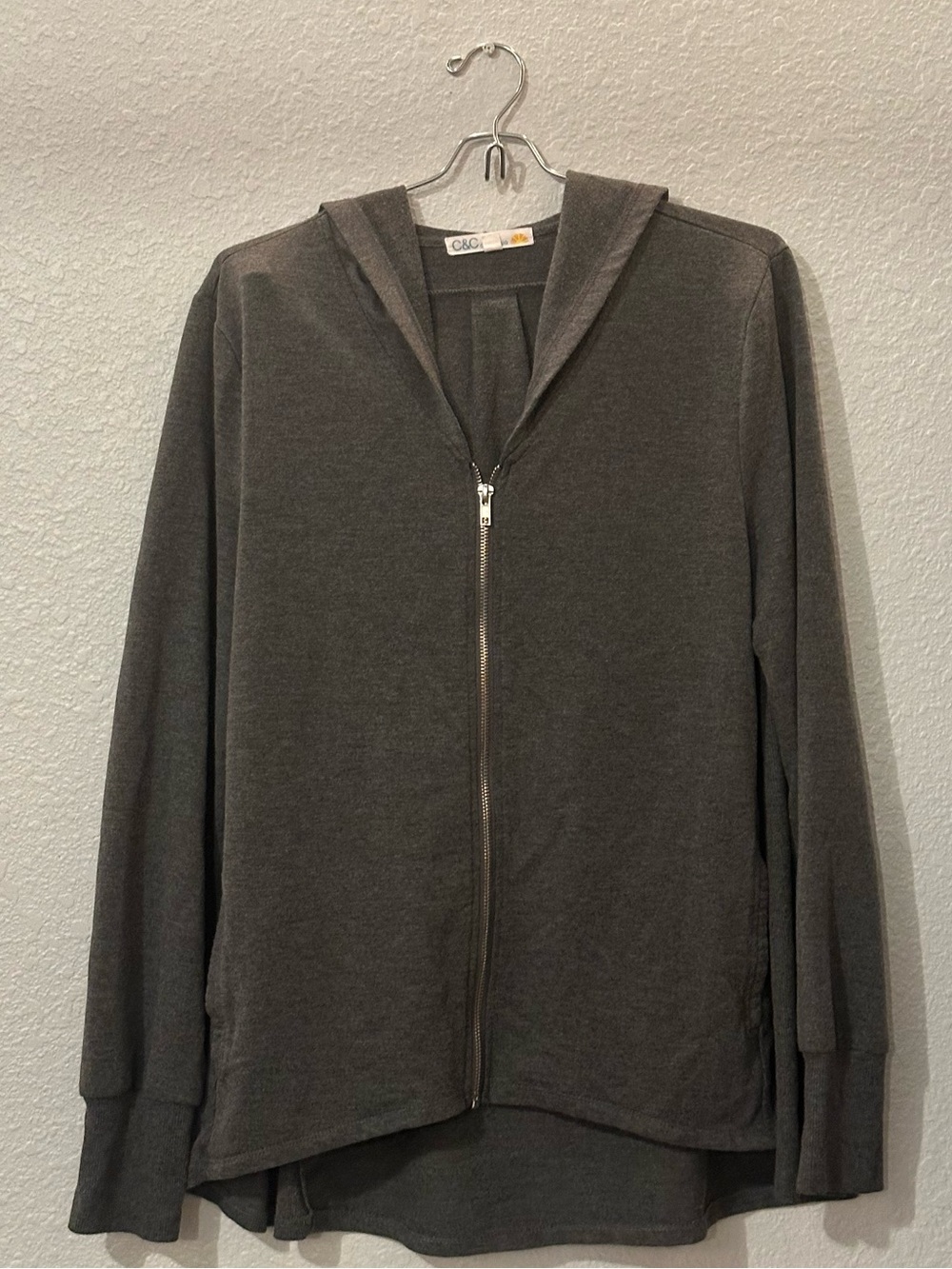 C&C California // Charcoal Gray Zip Hoodie Sweater